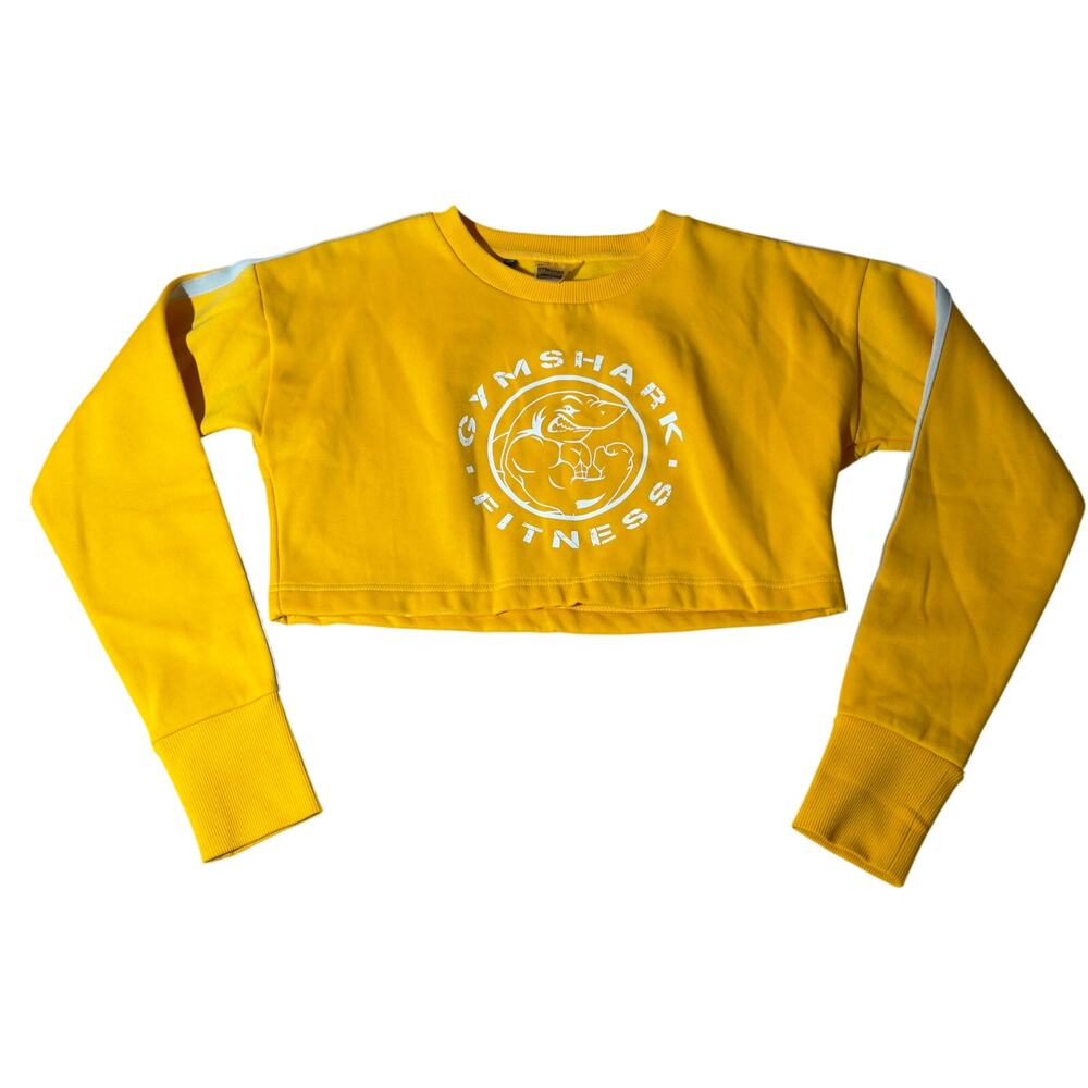 Gymshark Cropped Sweatshirt Yellow Size Small Athletic Pullover